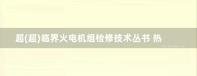 超(超)临界火电机组检修技术丛书 热工控制设备检修